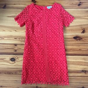 EUC Molly Braken Vibrant Red Lace Knee Length size Small